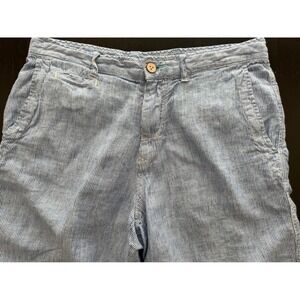 Tommy Bahama Shorts Mens 32 Blue Relax 100% Linen Coastal Stripes Resort‎ Prep